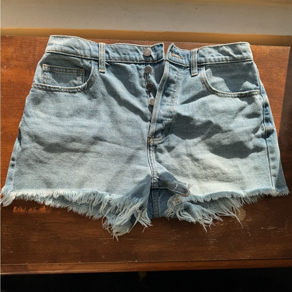 High waisted denim shorts